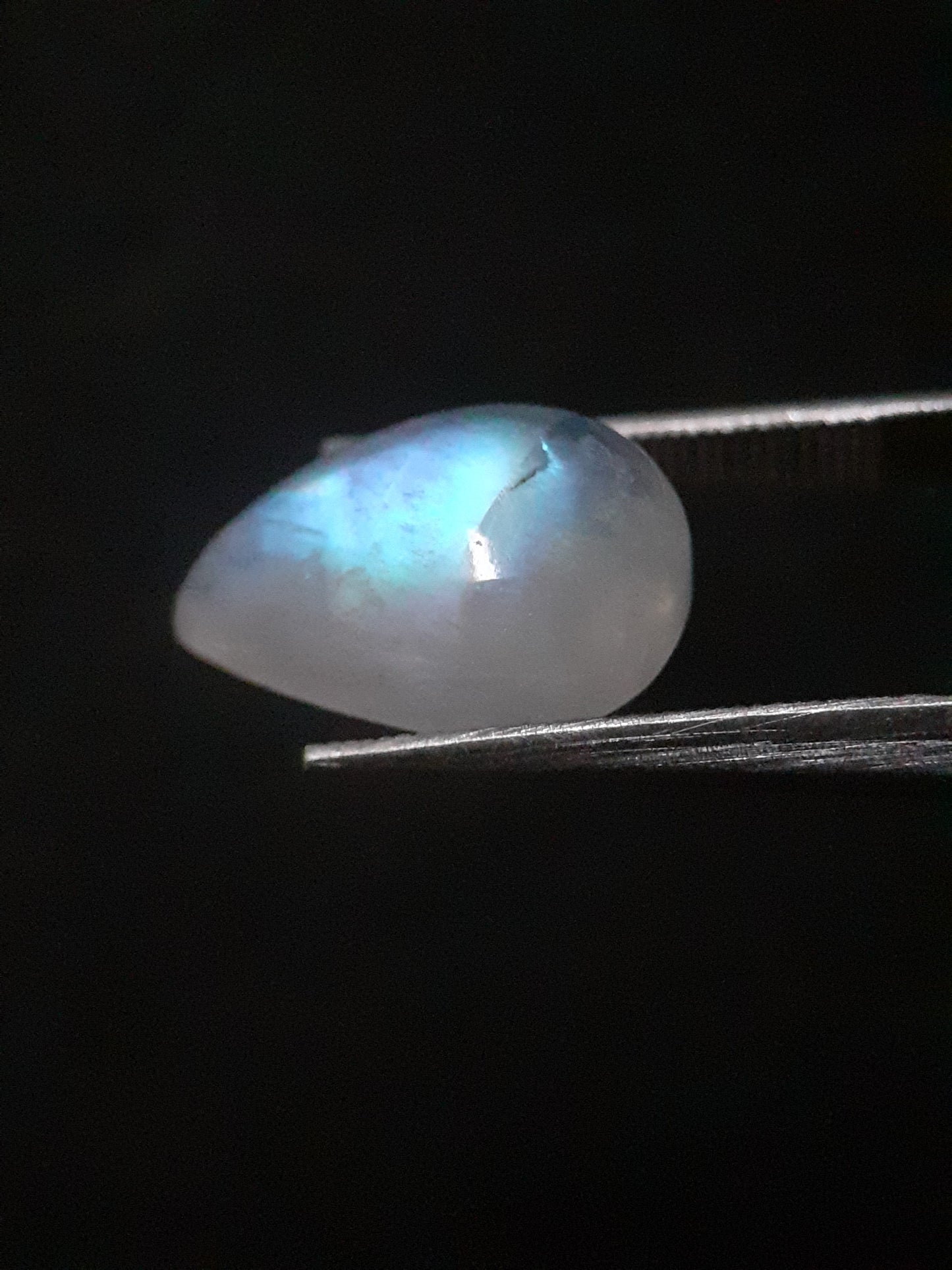 Natural Moonstone - blue adularescence - 3.928 ct - pear - Natural Gems Belgium