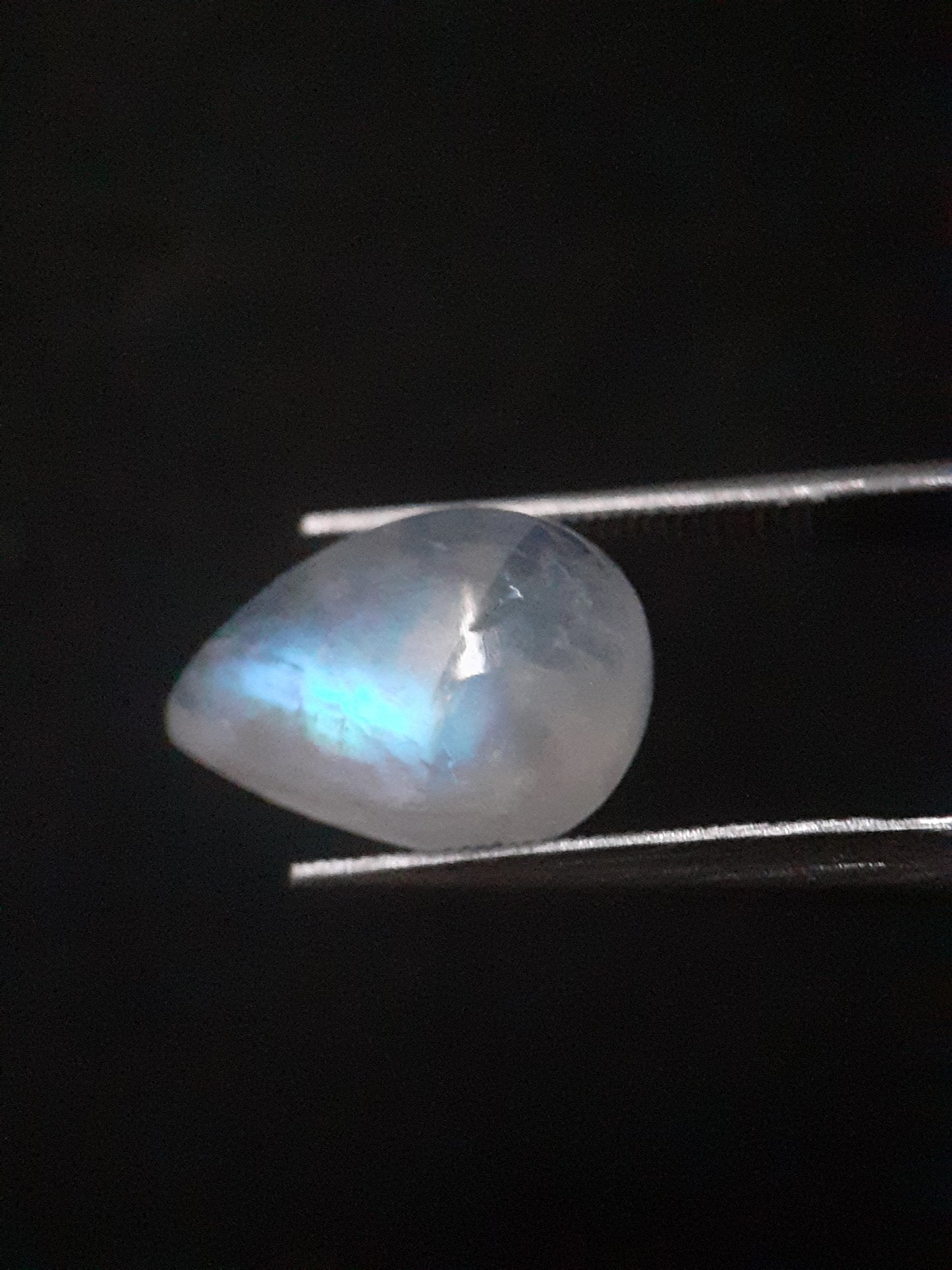 Natural Moonstone - blue adularescence - 3.928 ct - pear - Natural Gems Belgium