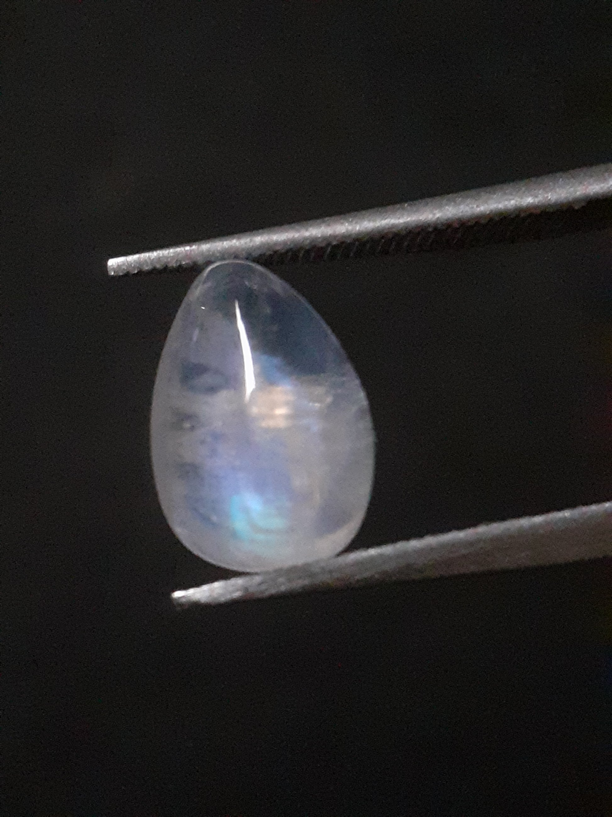 Natural Moonstone - blue adularescence - 1.650 ct - pear - Natural Gems Belgium