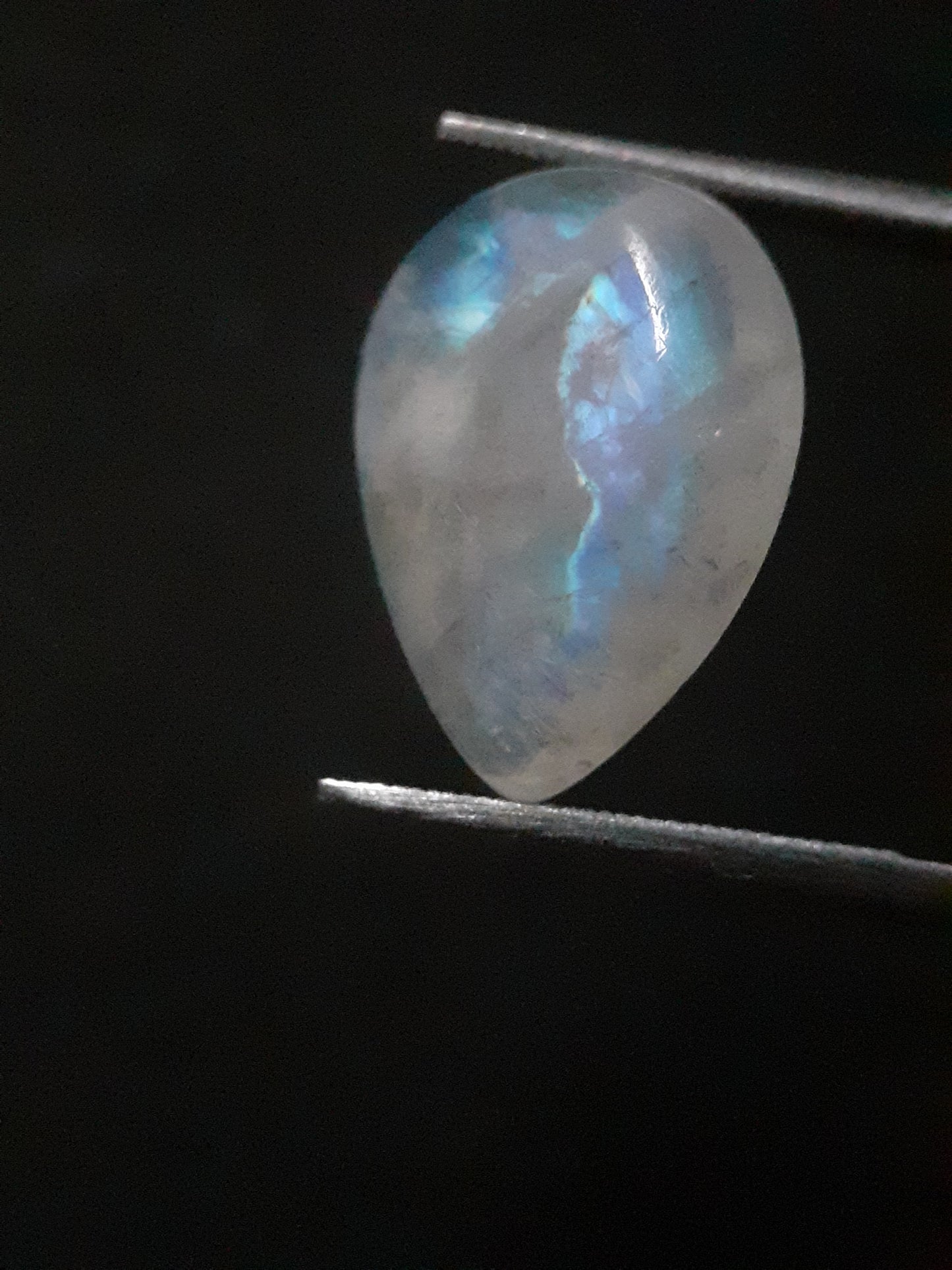 Natural Moonstone - blue adularescence - 5.945 ct - pear - Natural Gems Belgium