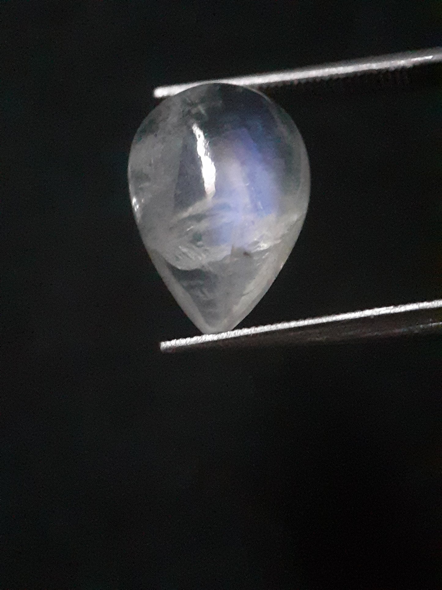 Natural Moonstone - blue adularescence - 4.540 ct - pear - Natural Gems Belgium