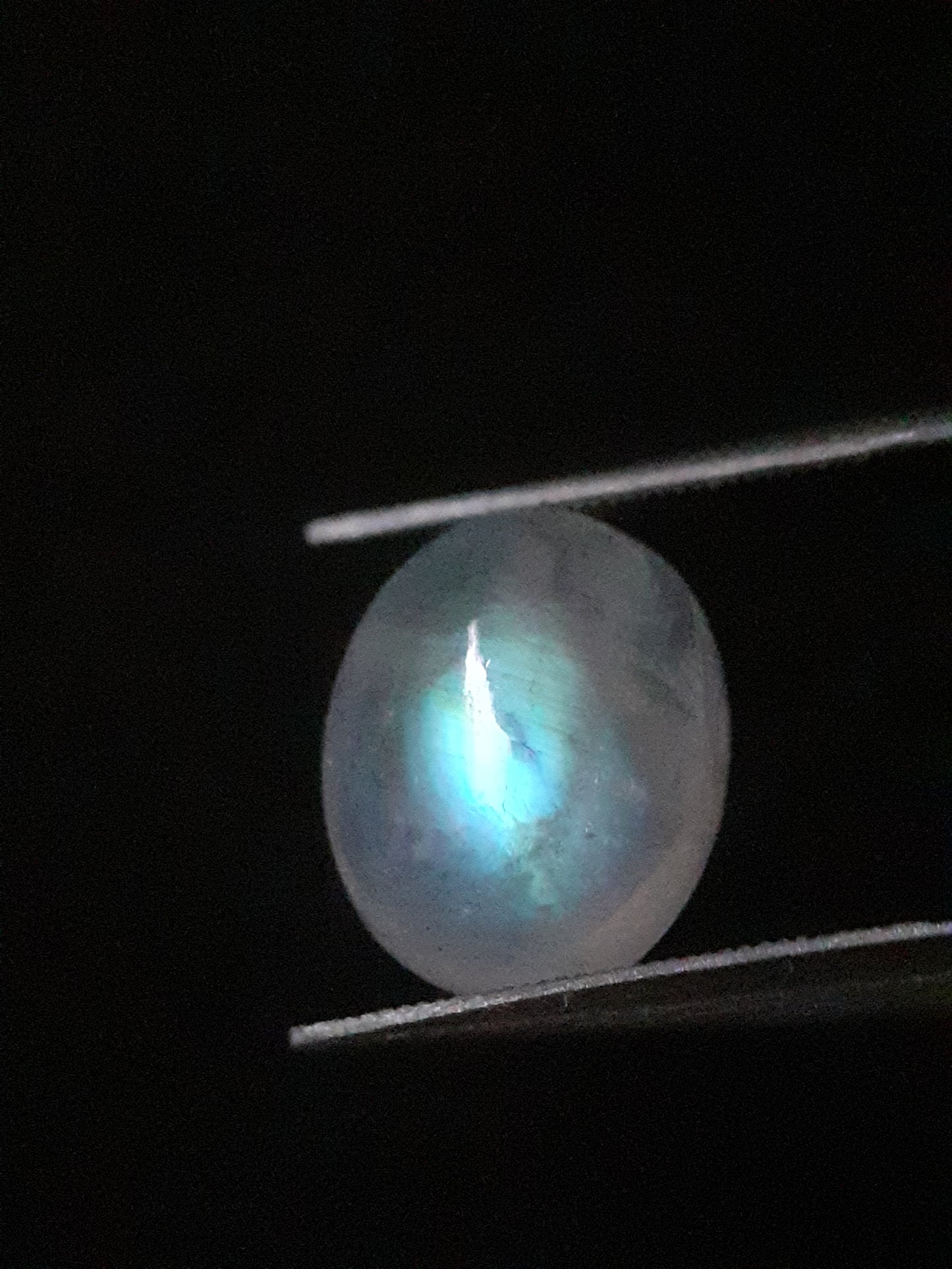 Natural Moonstone - orangey yellow and pale blue adularescence - 3.883 ct - oval - Natural Gems Belgium