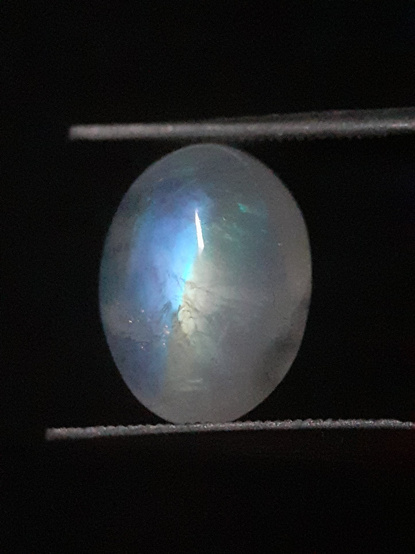 Natural Moonstone - orangey yellow and pale blue adularescence - 3.923 ct - oval - Natural Gems Belgium