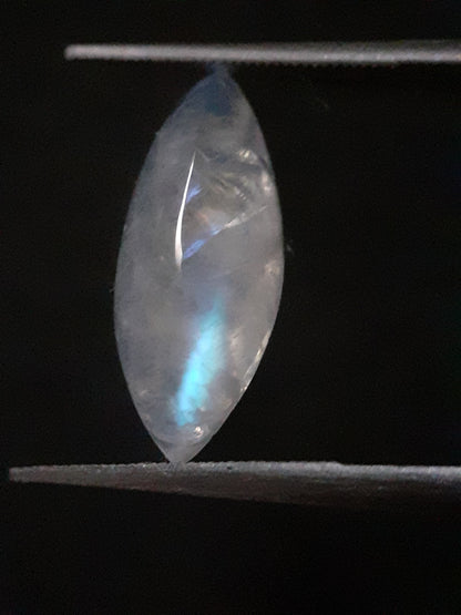 Natural Moonstone - lightblue and purplish blue adularescence - 3.704 ct - marquise cabochon - Natural Gems Belgium