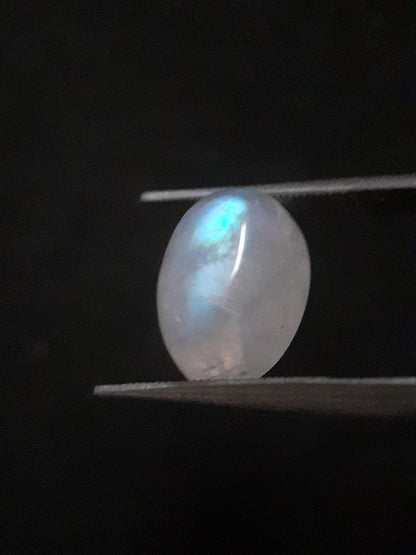 Natural Moonstone - light blue adularescence - 4.148 ct - oval cabochon - Natural Gems Belgium