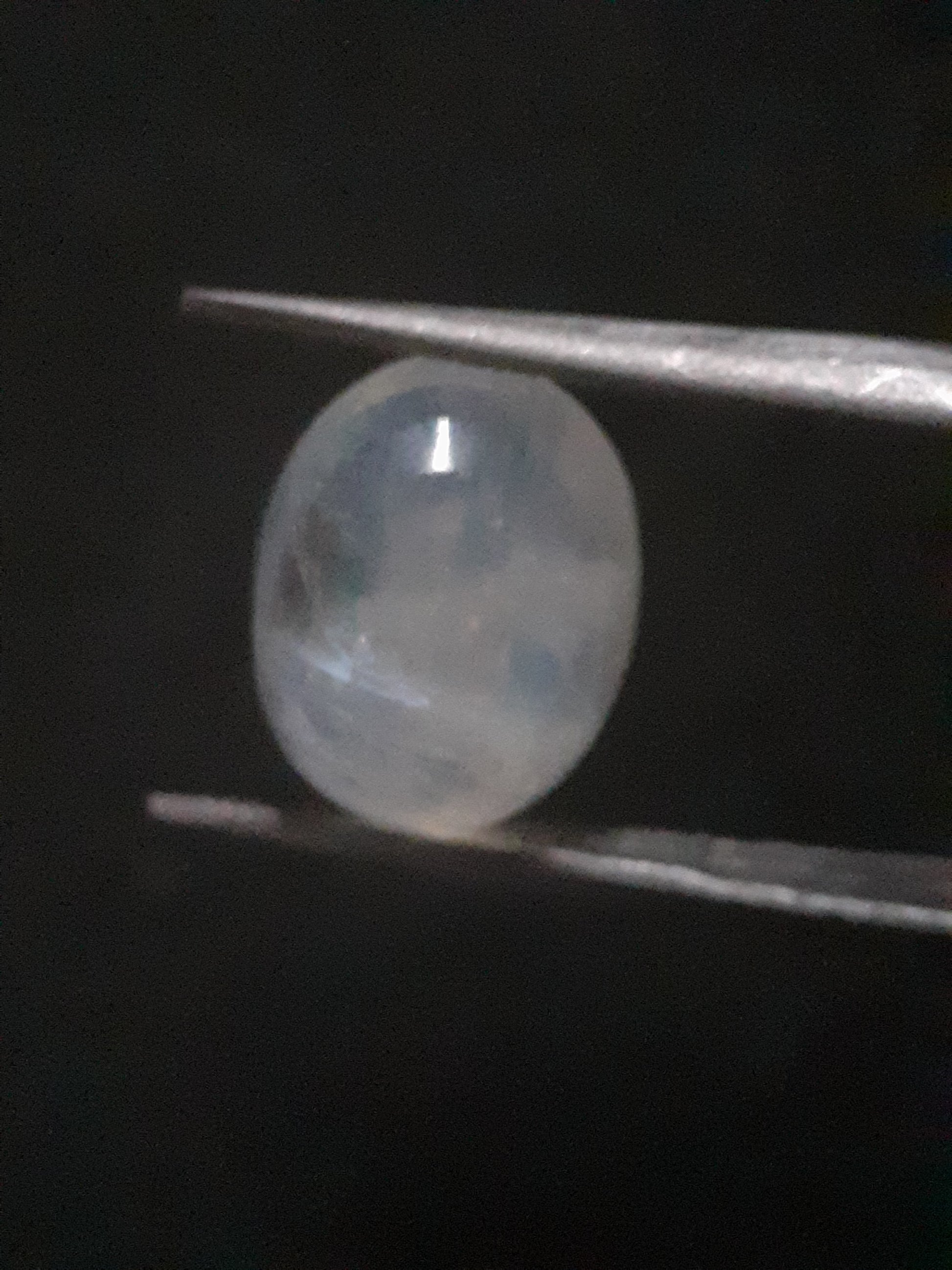 Natural Moonstone - light blue adularescence - 4.039 ct - oval cabochon - Natural Gems Belgium