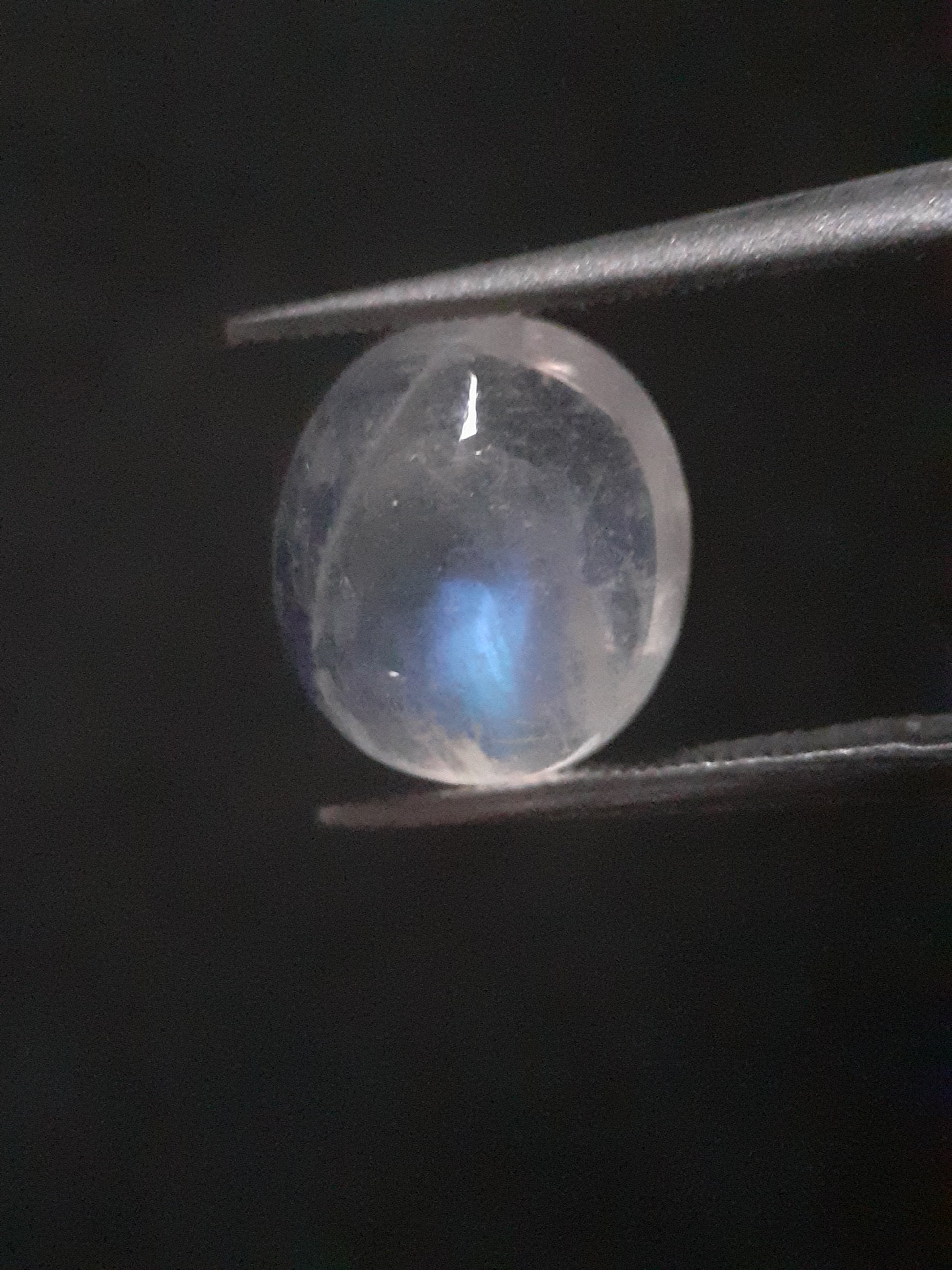 Natural Moonstone - faint blue adularescence - 3.518 ct - oval cabochon - Natural Gems Belgium