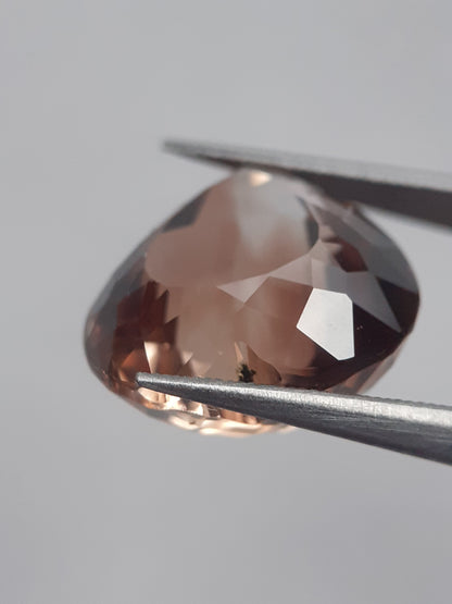 Natural orangey brown Whiskey Topaz - 12.765 ct - Heart - AAA grade - irradiated - certified natural - Natural Gems Belgium