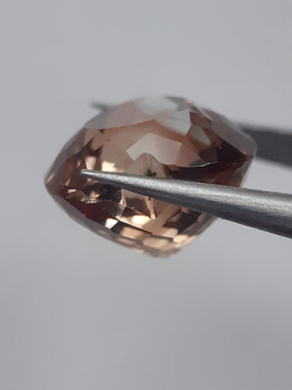 Natural orangey brown Whiskey Topaz - 12.765 ct - Heart - AAA grade - irradiated - certified natural - Natural Gems Belgium