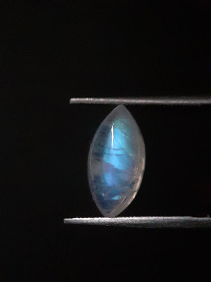 Natural Moonstone - shades of blue adularescence - 3.025 ct - marquise cabochon - Natural Gems Belgium