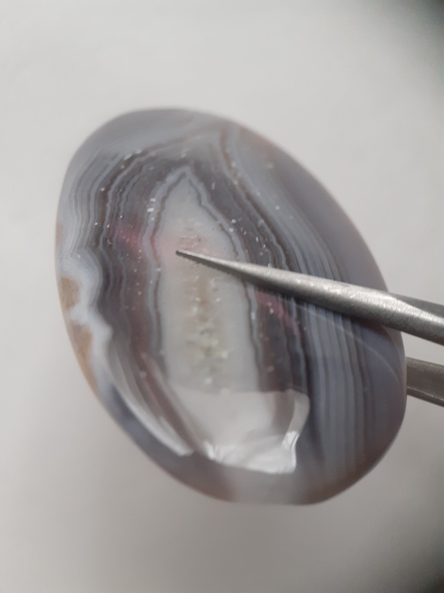 Natural grey Botswana Agate - 43.183 ct - long oval Cabochon - certified natural - Natural Gems Belgium