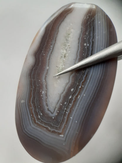 Natural grey Botswana Agate - 43.183 ct - long oval Cabochon - certified natural - Natural Gems Belgium