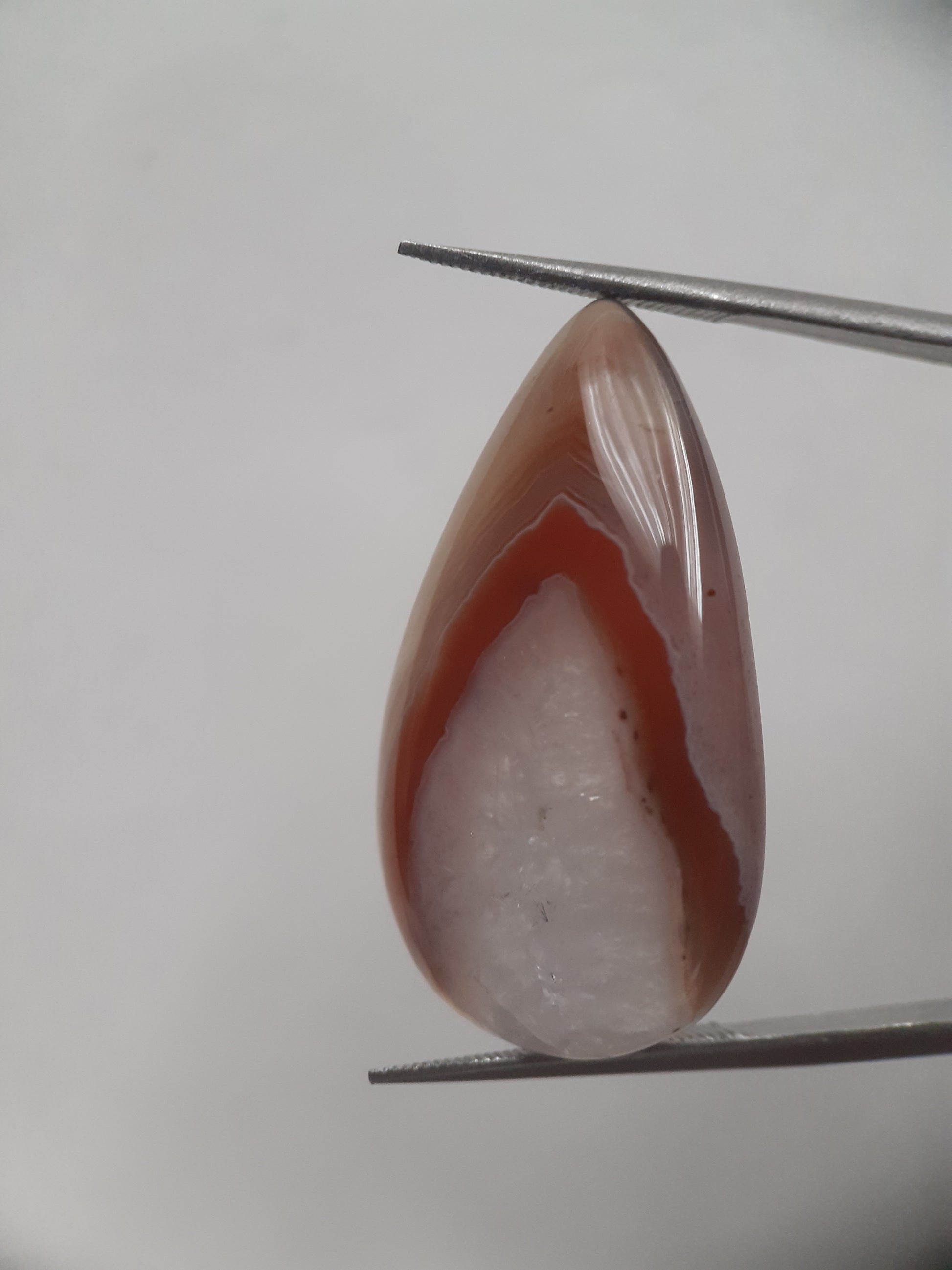 Natural orangey brown Botswana Agate - 17.080 ct - Pear Cabochon - certified natural - Natural Gems Belgium