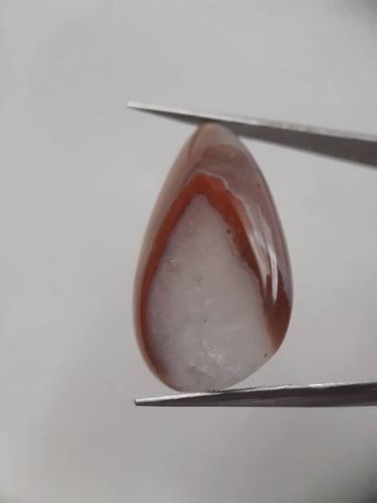 Natural orangey brown Botswana Agate - 17.080 ct - Pear Cabochon - certified natural - Natural Gems Belgium