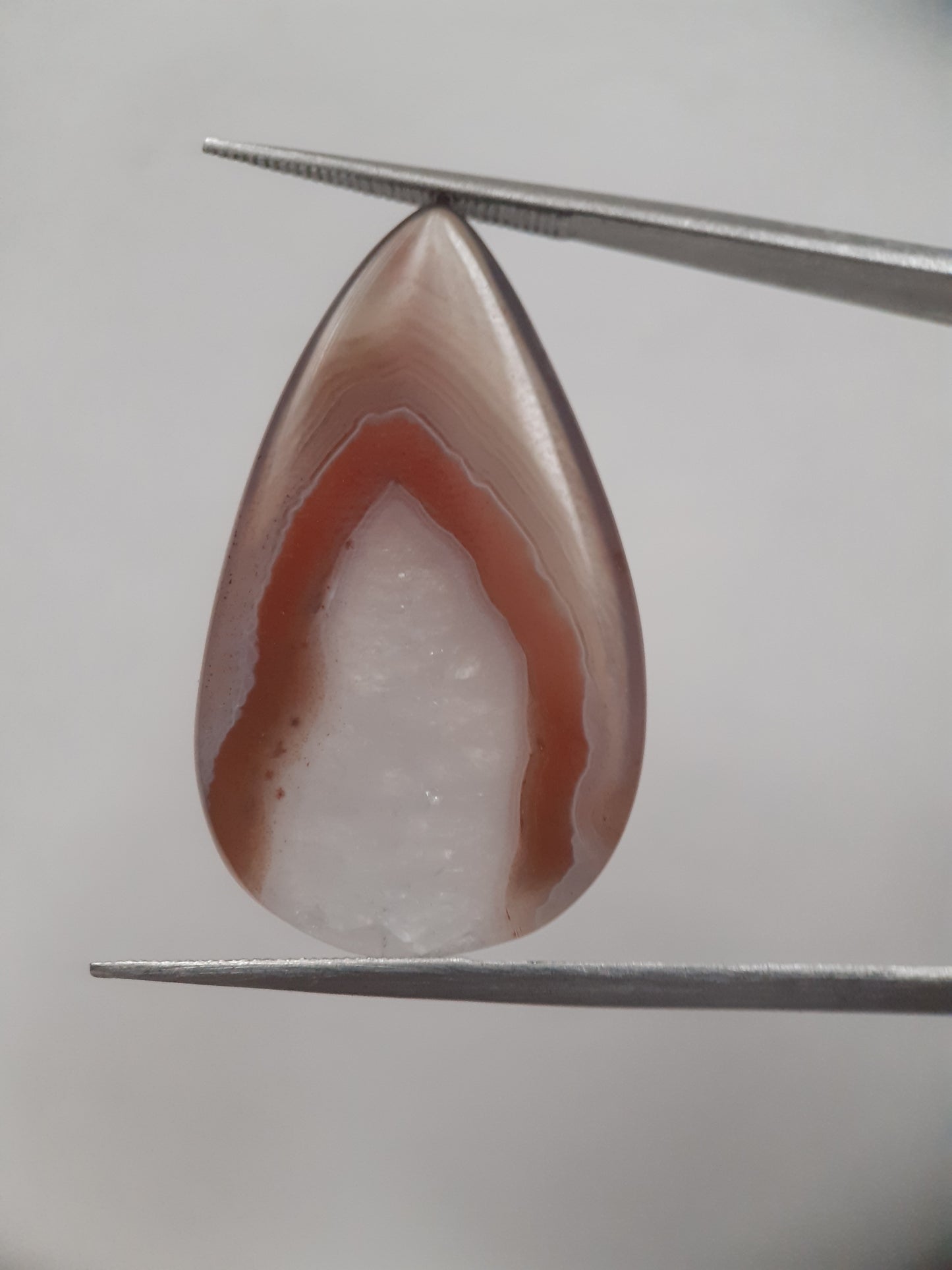 Natural orangey brown Botswana Agate - 17.080 ct - Pear Cabochon - certified natural - Natural Gems Belgium