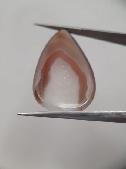 Natural orangey brown Botswana Agate - 17.080 ct - Pear Cabochon - certified natural - Natural Gems Belgium