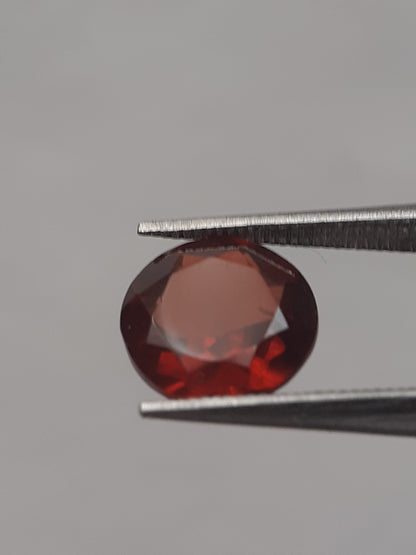 Natural Red Rhodolite Garnet - 1.475 ct - round - unheated - Natural Gems Belgium