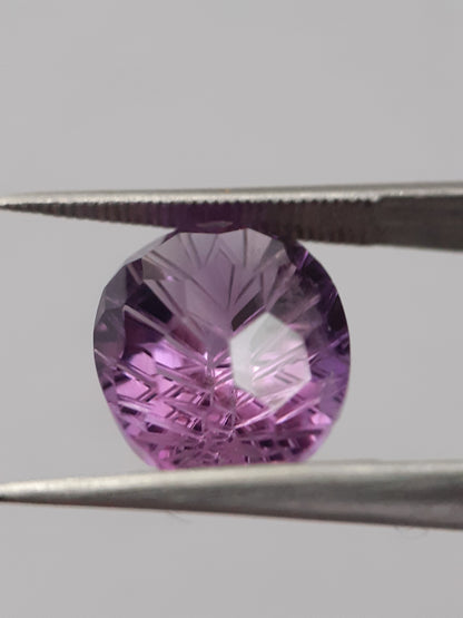 Natural violet purple Amethyst - 4.073 ct - oval - custom cut - excellent cut