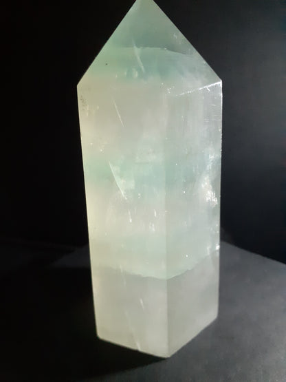 Bicolor Green fluorite Tower - 10 cm high - Natural Fluorite crystal tower