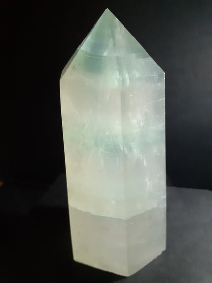 Bicolor Green fluorite Tower - 10 cm high - Natural Fluorite crystal tower