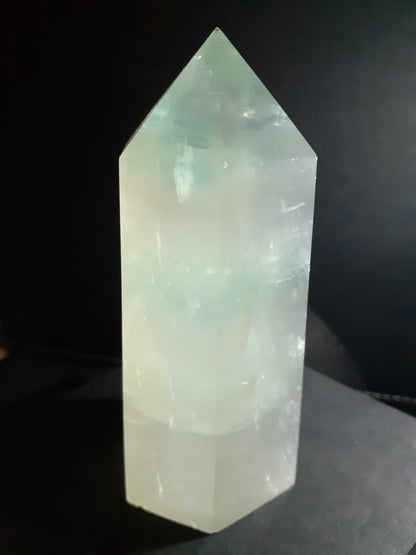 Bicolor Green fluorite Tower - 10 cm high - Natural Fluorite crystal tower