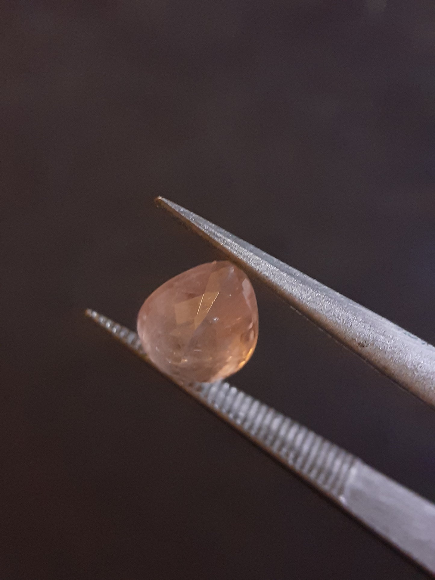 Natural brownish pinkish yellow sapphire - 1.13 ct - pear - heated