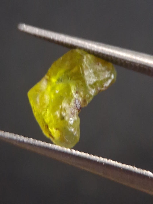 Natural Green Peridot - 1.235 ct - rough gemstone - for faceting - good color and luster - Natural Gems Belgium