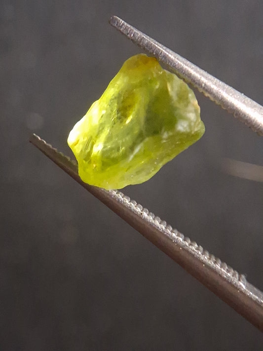 Natural Green Peridot - 1.651 ct - rough gemstone - for faceting - good color and luster - Natural Gems Belgium
