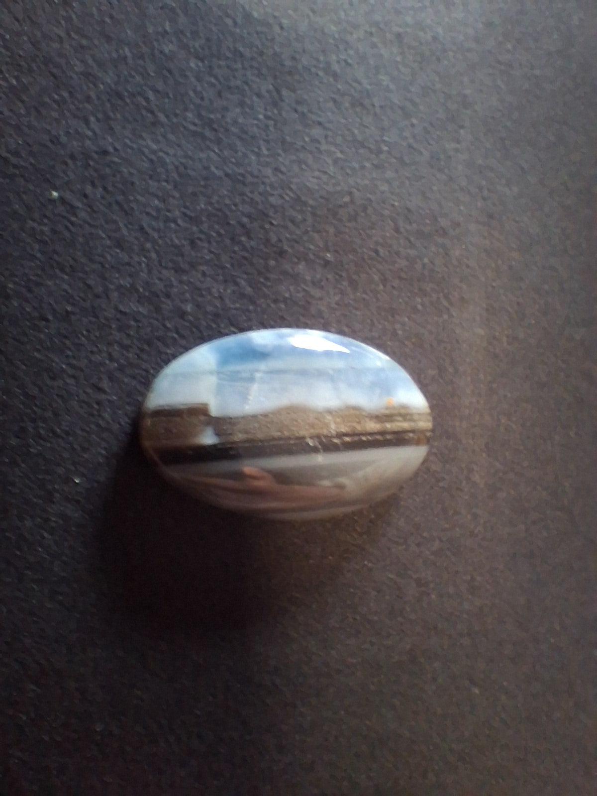 Natural Owyhee Blue Opal Cabochon - 20.658 ct - oval - scenic striped pattern