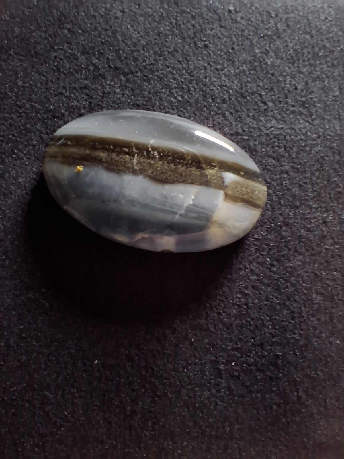 Natural Owyhee Blue Opal Cabochon - 20.658 ct - oval - scenic striped pattern