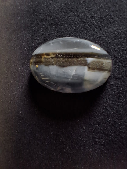 Natural Owyhee Blue Opal Cabochon - 20.658 ct - oval - scenic striped pattern
