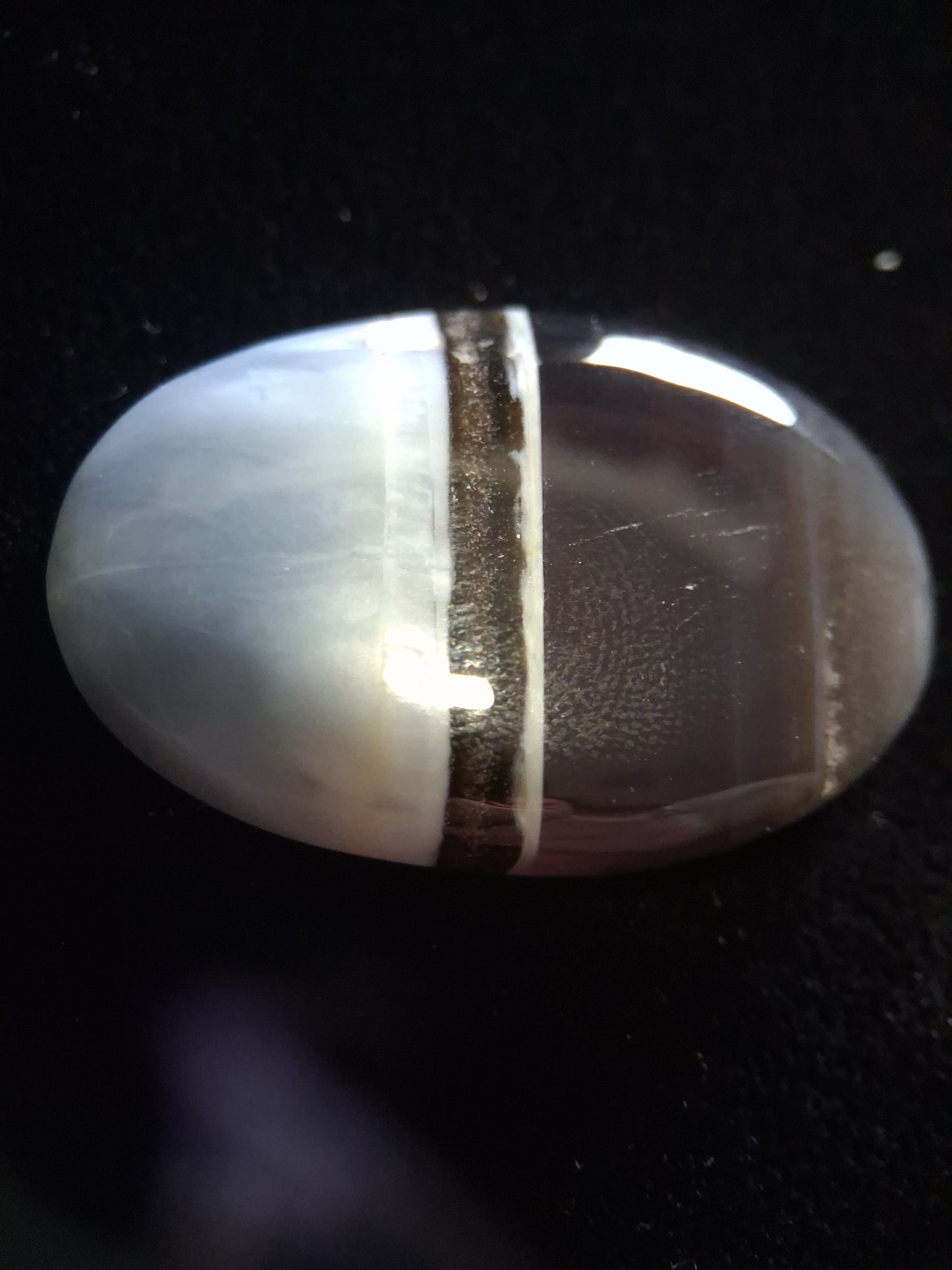 Natural Owyhee Blue Opal Cabochon - 43.669 ct - oval - striped pattern