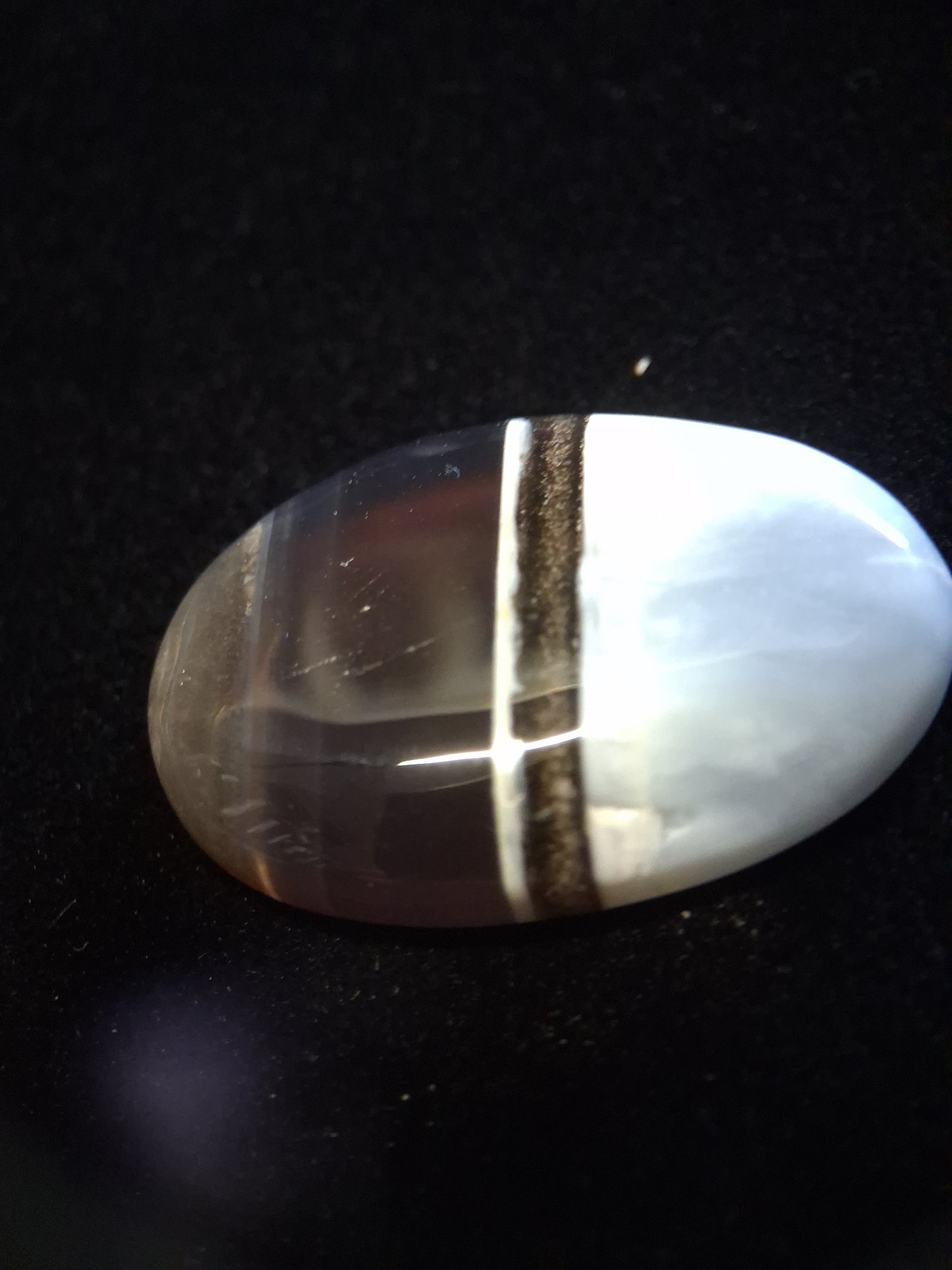 Natural Owyhee Blue Opal Cabochon - 43.669 ct - oval - striped pattern