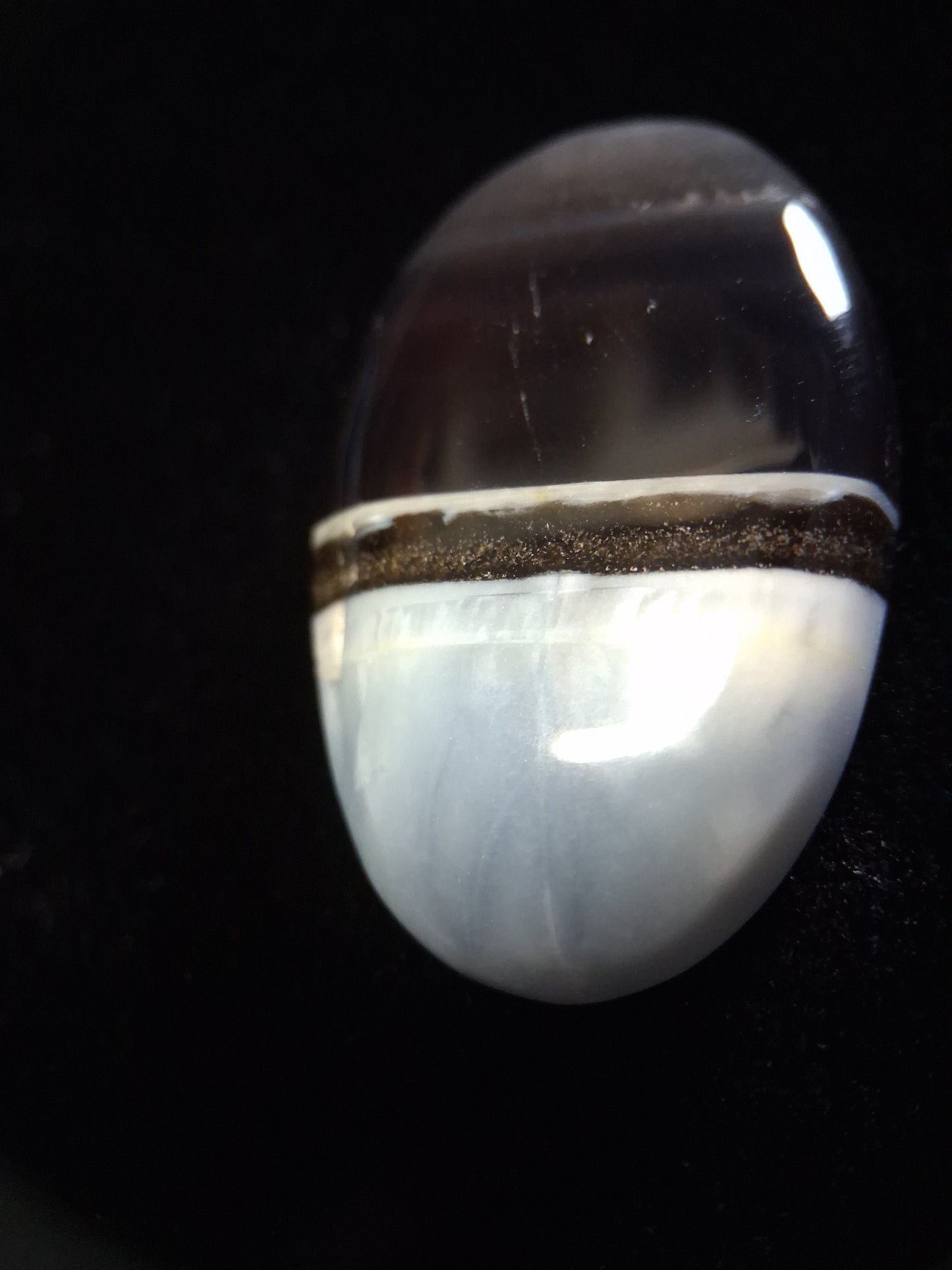 Natural Owyhee Blue Opal Cabochon - 43.669 ct - oval - striped pattern
