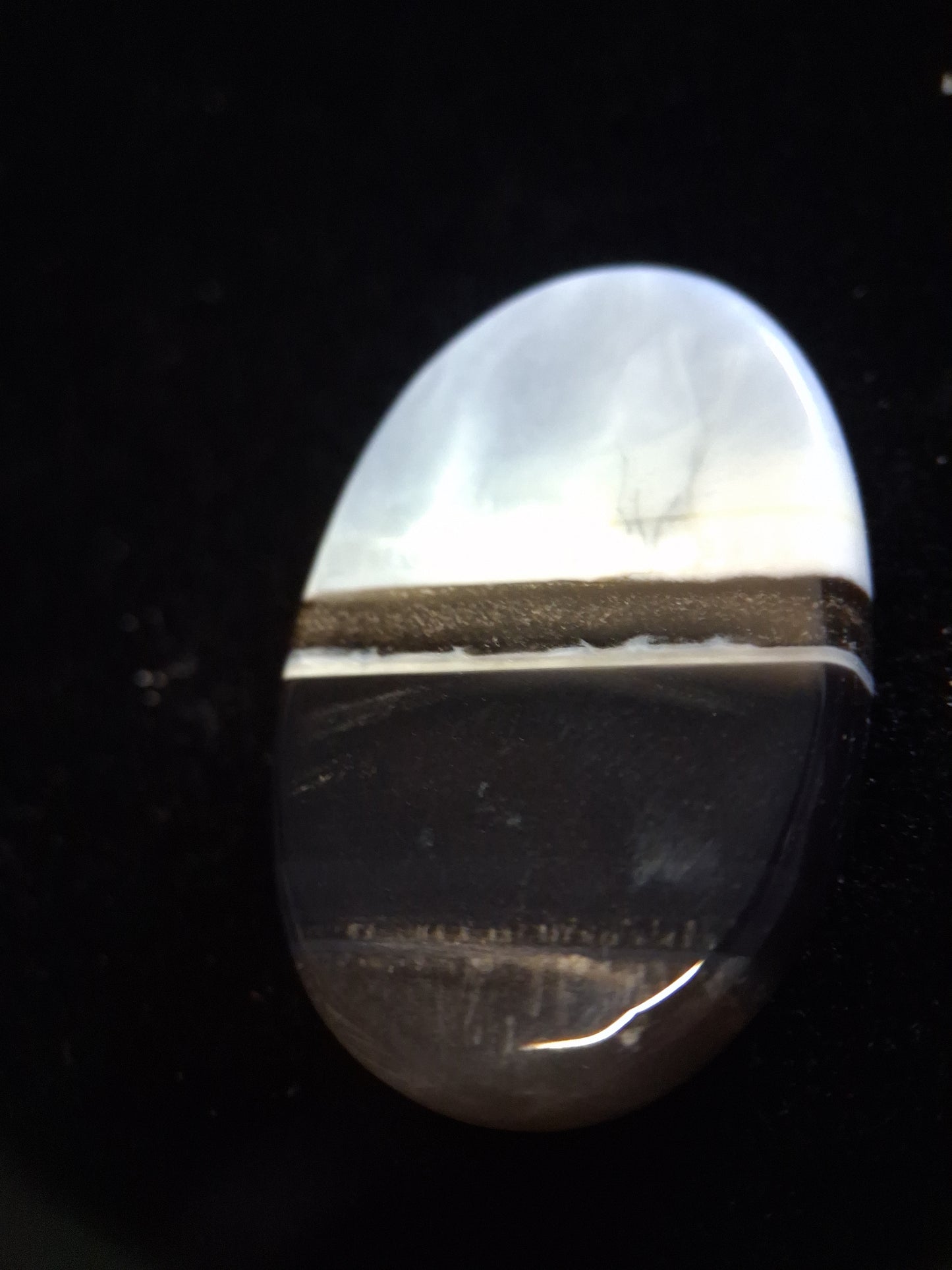 Natural Owyhee Blue Opal Cabochon - 43.669 ct - oval - striped pattern