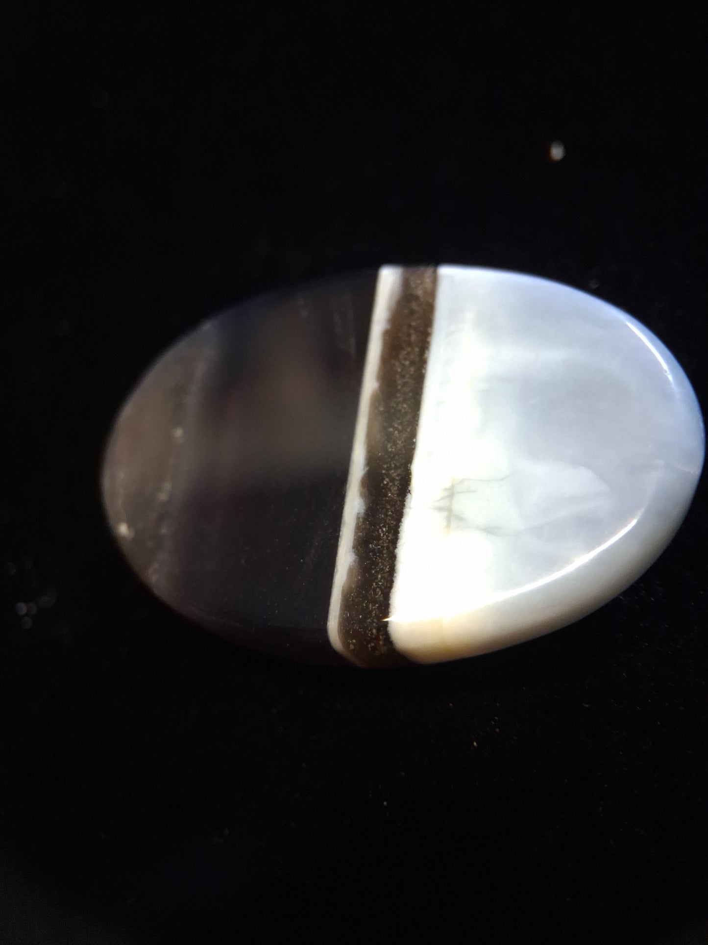 Natural Owyhee Blue Opal Cabochon - 43.669 ct - oval - striped pattern