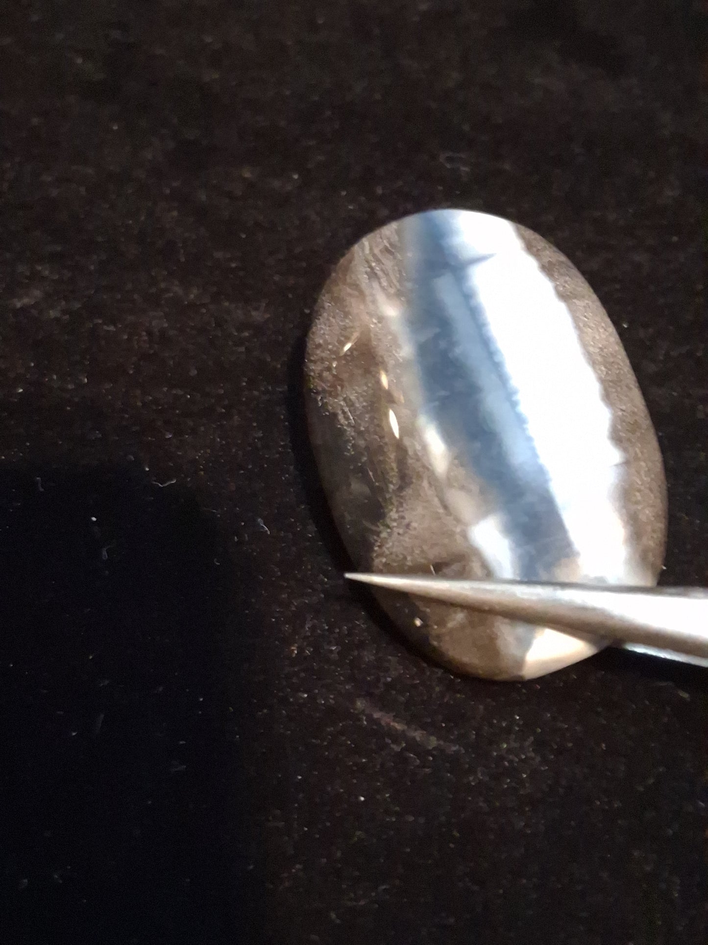 Natural Owyhee Blue Opal Cabochon - 50.273 ct - moss included - oval - unique scenic pattern