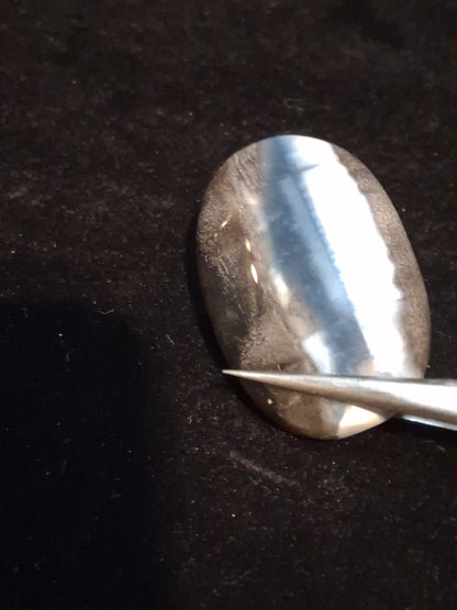 Natural Owyhee Blue Opal Cabochon - 50.273 ct - moss included - oval - unique scenic pattern