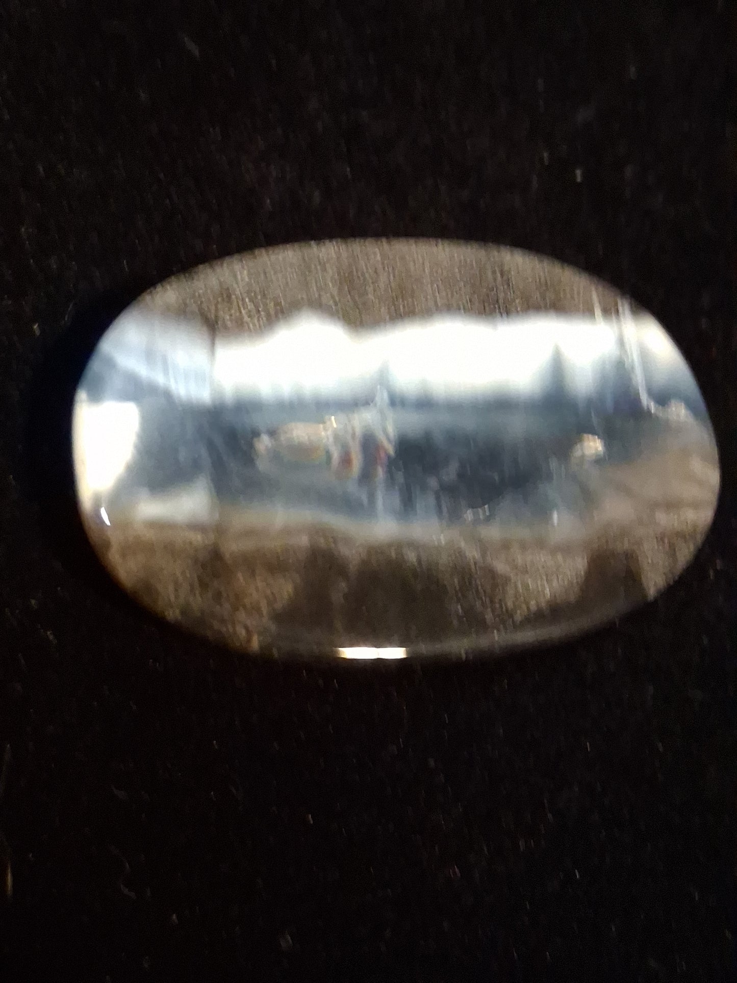 Natural Owyhee Blue Opal Cabochon - 50.273 ct - moss included - oval - unique scenic pattern