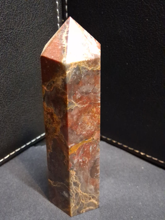 Natural Agate tower - 9.0 cm - red and brown agate