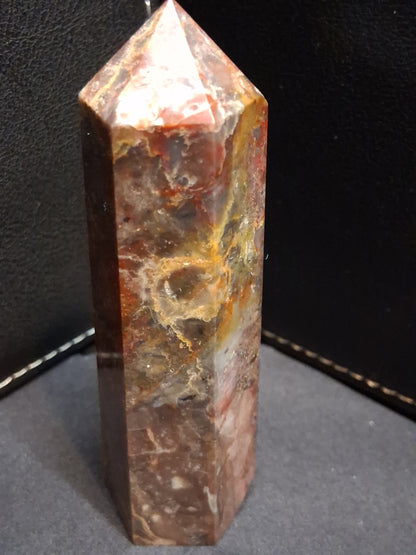 Natural Agate tower - 9.0 cm - red and brown agate