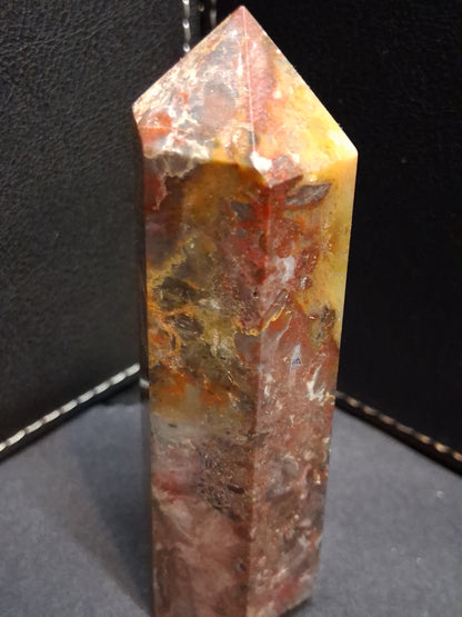 Natural Agate tower - 9.0 cm - red and brown agate