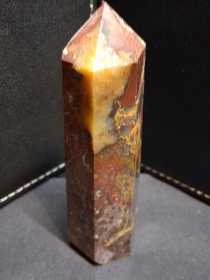 Natural Agate tower - 9.0 cm - red and brown agate