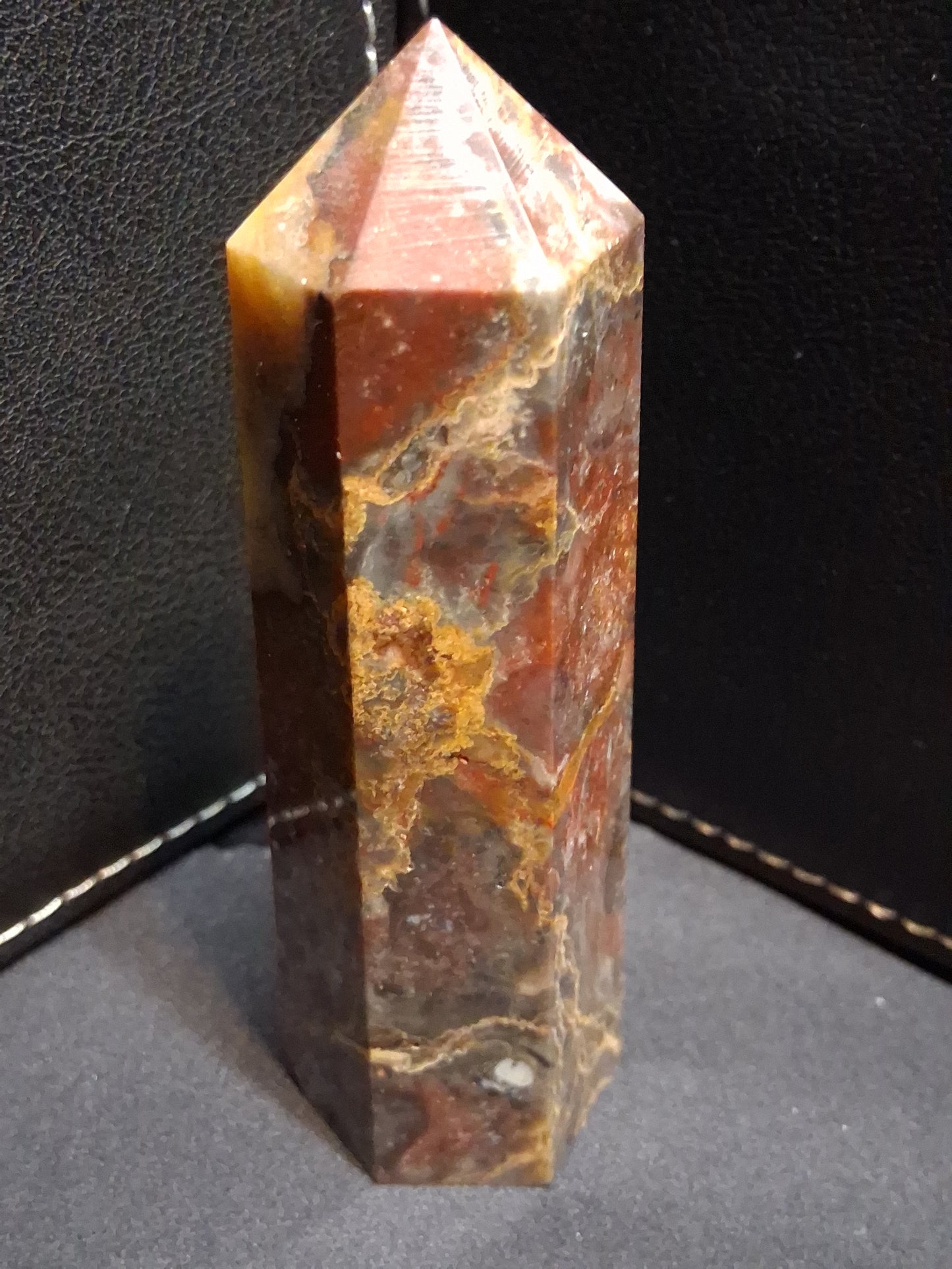 Natural Agate tower - 9.0 cm - red and brown agate