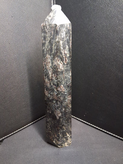 Astrophyllite crystal tower - 195 mm - gateway to the stars crystal - black blue metallic glimmer
