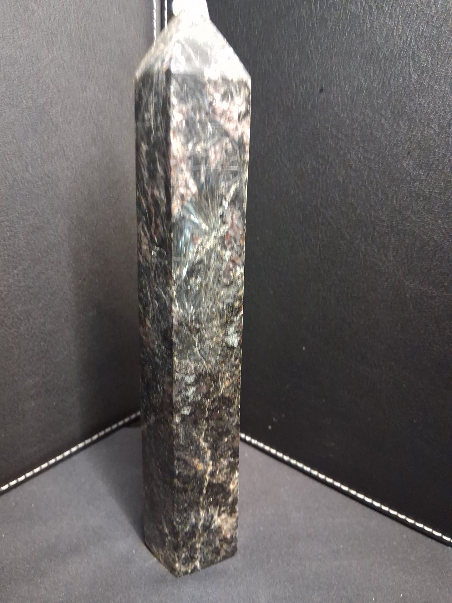 Astrophyllite crystal tower - 195 mm - gateway to the stars crystal - black blue metallic glimmer