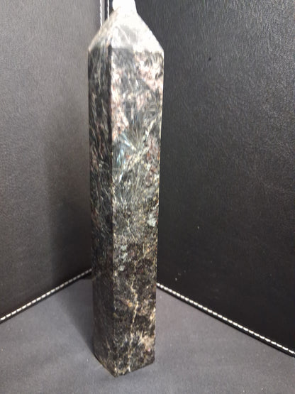 Astrophyllite crystal tower - 195 mm - gateway to the stars crystal - black blue metallic glimmer