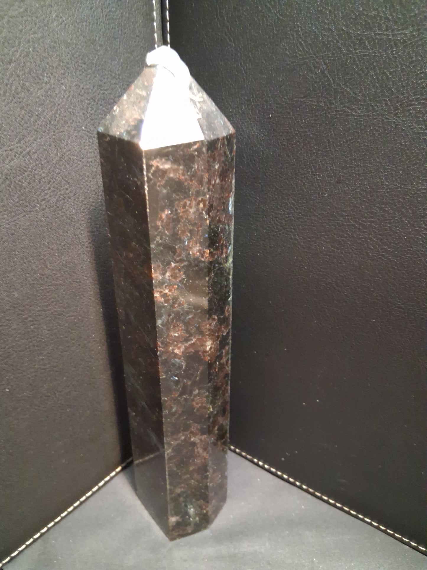 Astrophyllite crystal tower - 210 mm - gateway to the stars crystal - brown and black - metallic glimmer