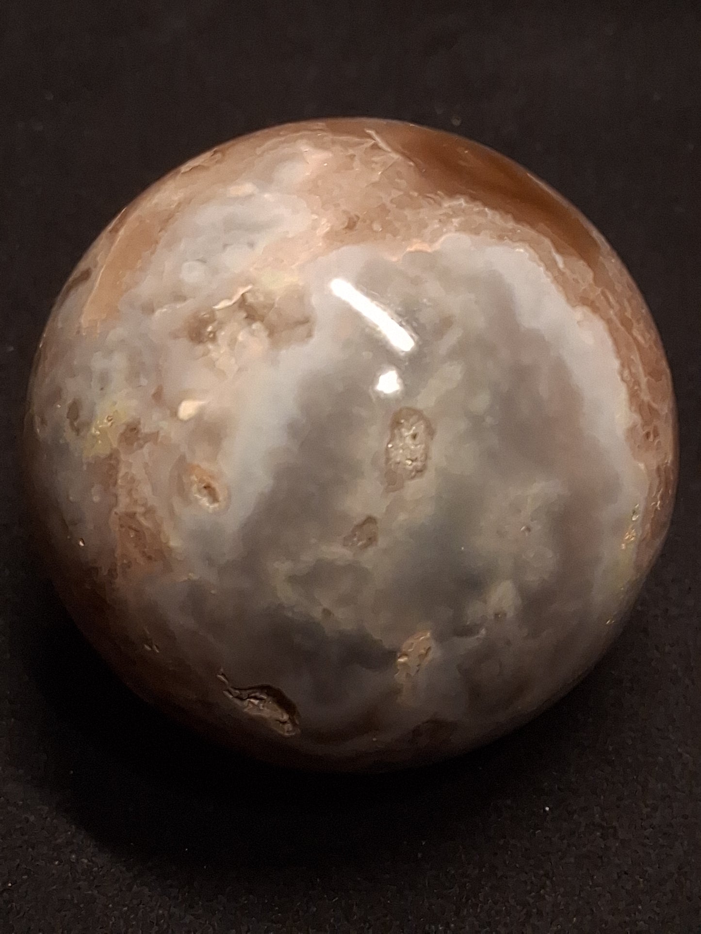 Natural Agate Sphere - 4.7 cm - Sakura agate - Druzy pocket