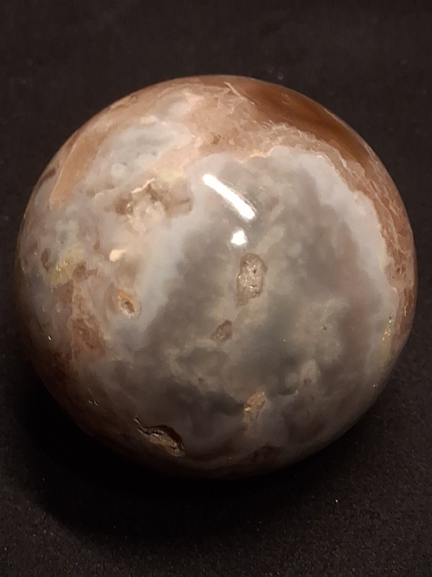 Natural Agate Sphere - 4.7 cm - Sakura agate - Druzy pocket